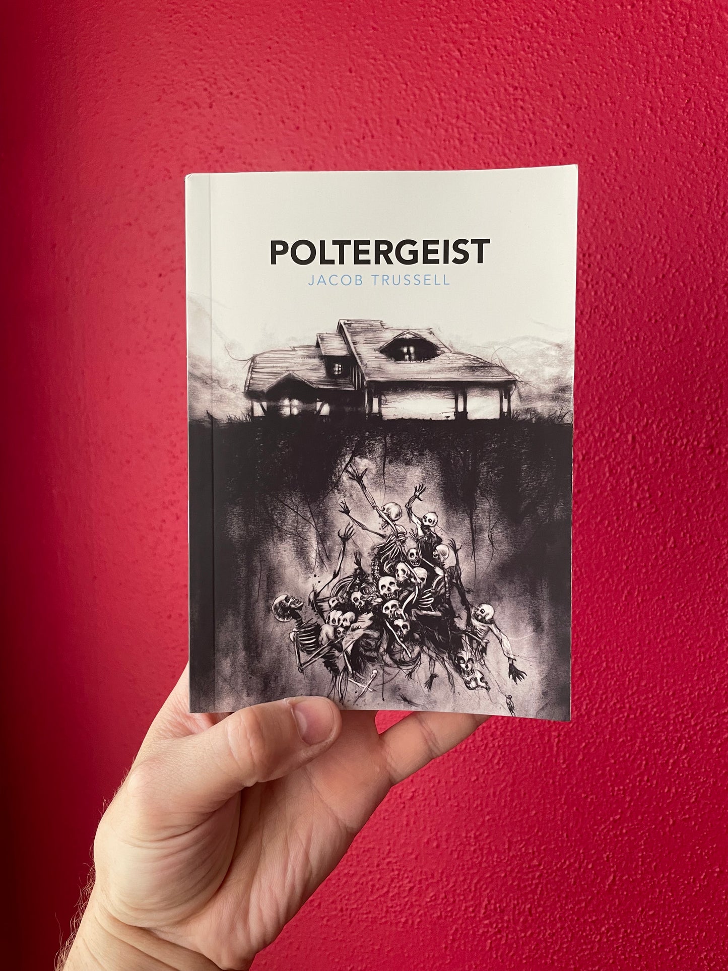 Front view of paperback copy of Poltergeist by Jacob Trussell